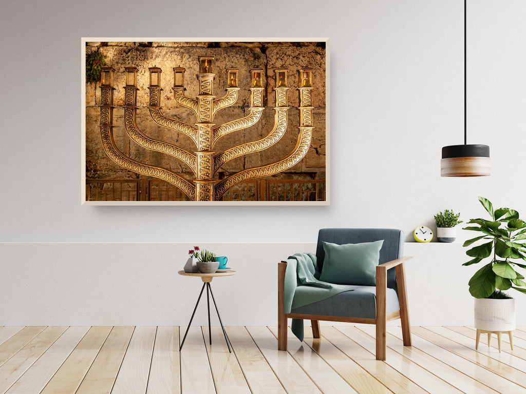 Golden Hanukkiah at the Kotel — Western Wall (Kosel)