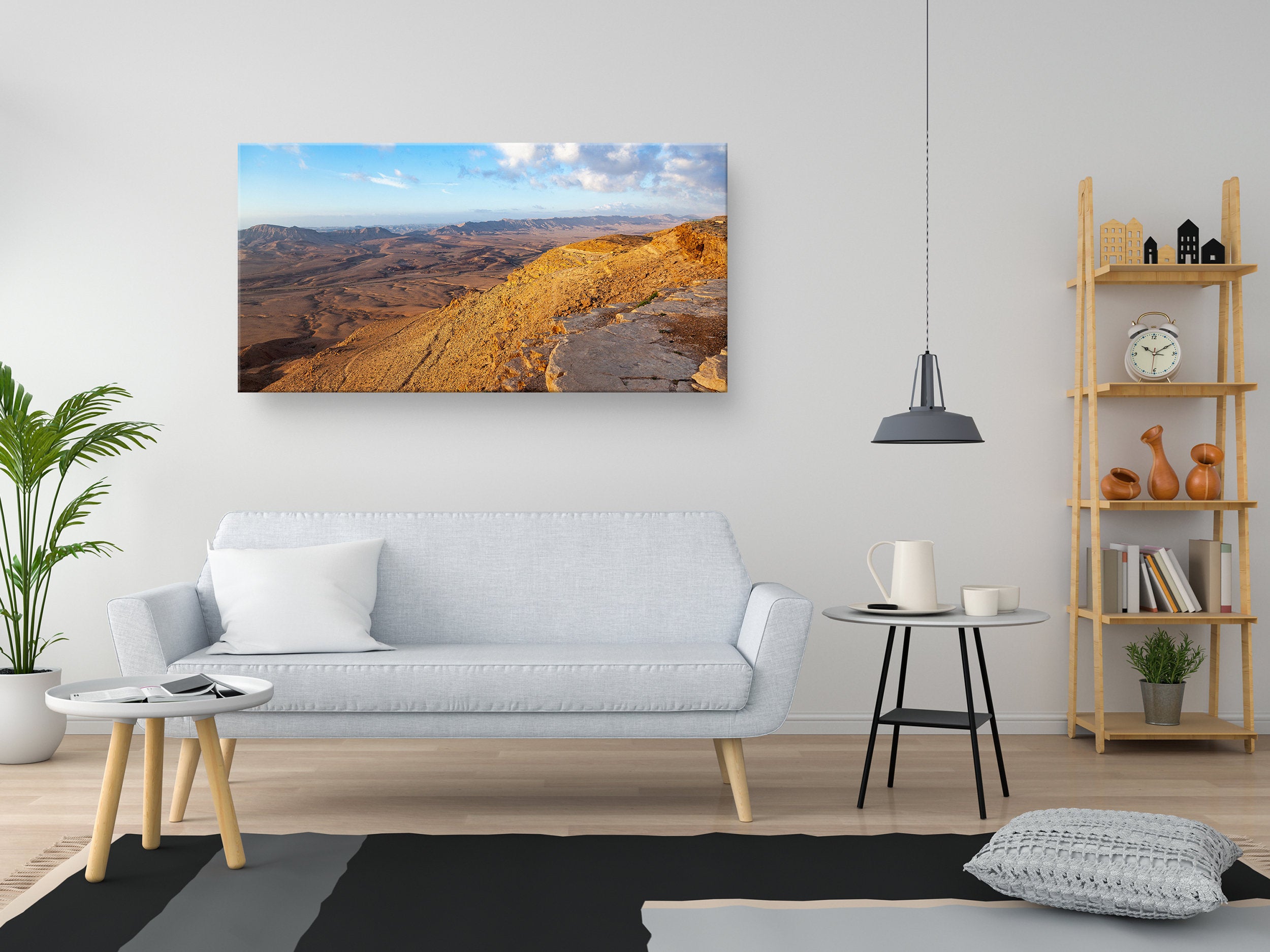 Panoramic Ramon Crater Israeli Negev Desert Mountain Sunrise Landscape — Holy Land View Photography