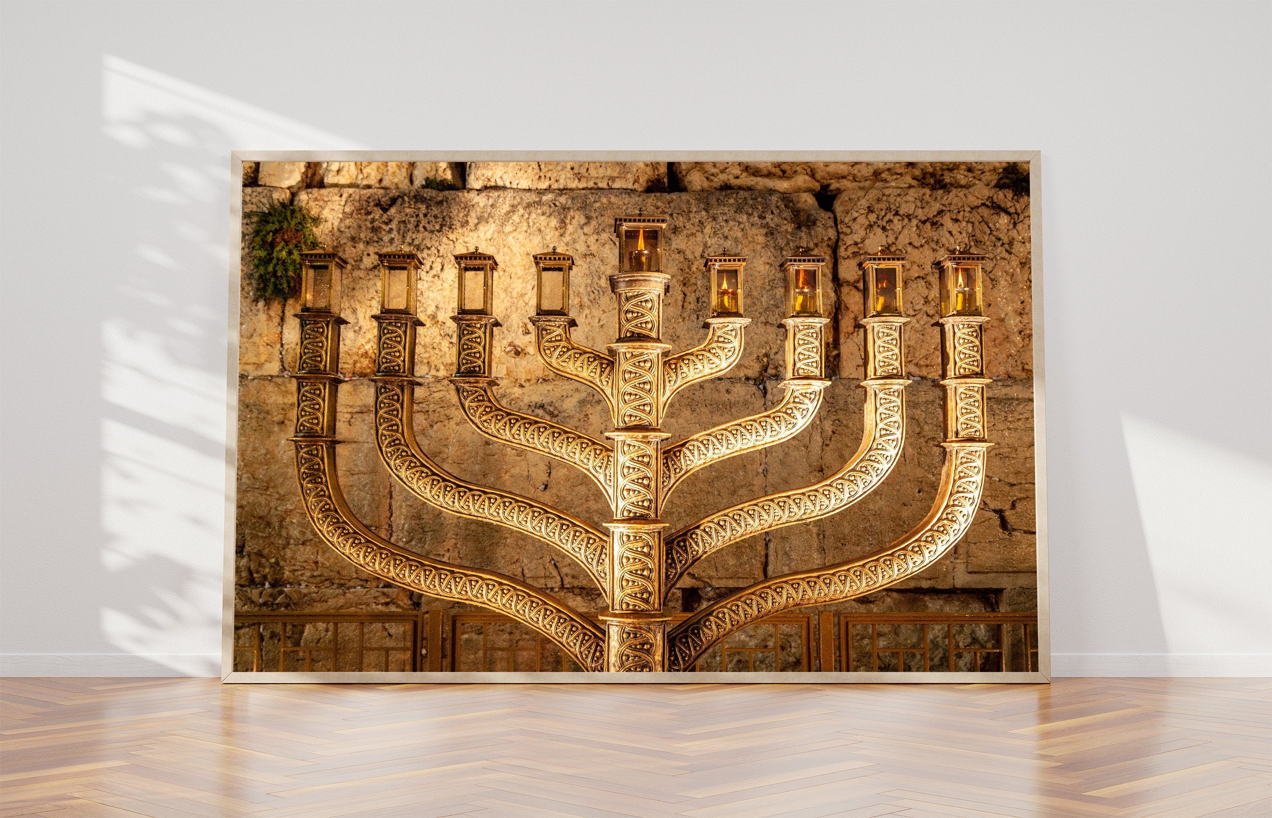 Golden Hanukkiah at the Kotel — Western Wall (Kosel)