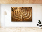 Golden Hanukkiah at the Kotel — Western Wall (Kosel)