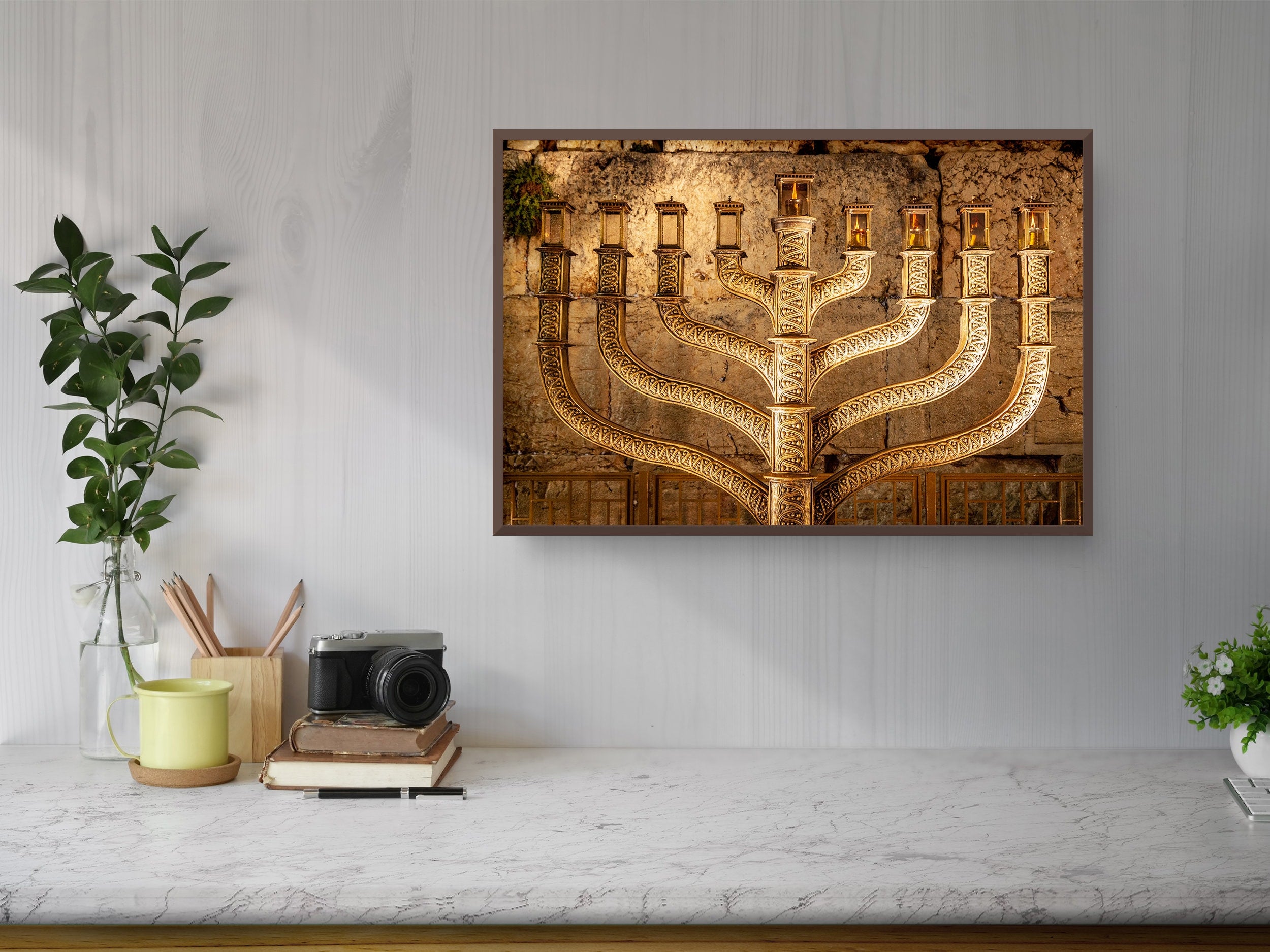 Golden Hanukkiah at the Kotel — Western Wall (Kosel)