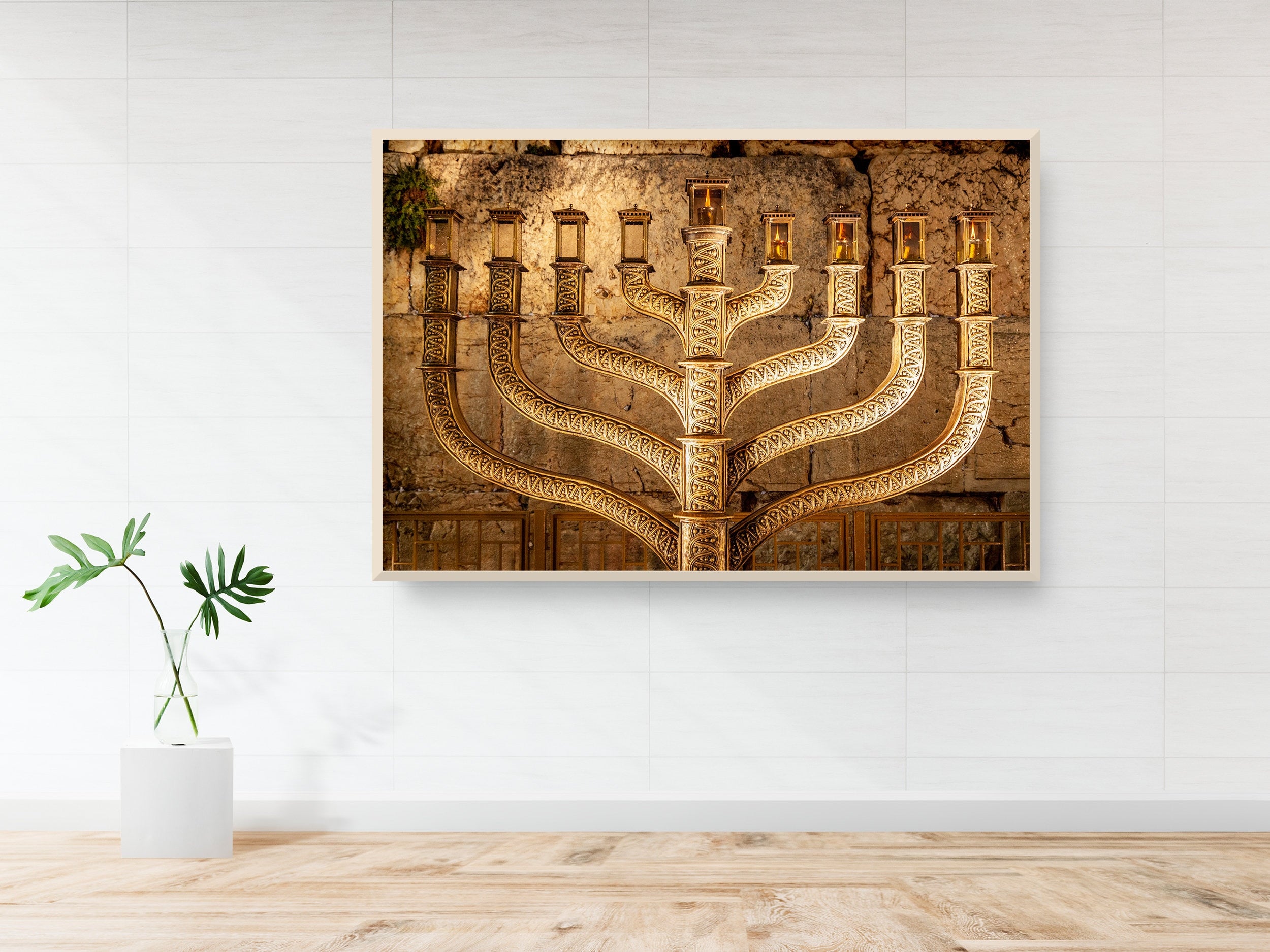 Golden Hanukkiah at the Kotel — Western Wall (Kosel)