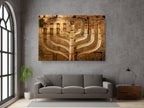 Golden Hanukkiah at the Kotel — Western Wall (Kosel)