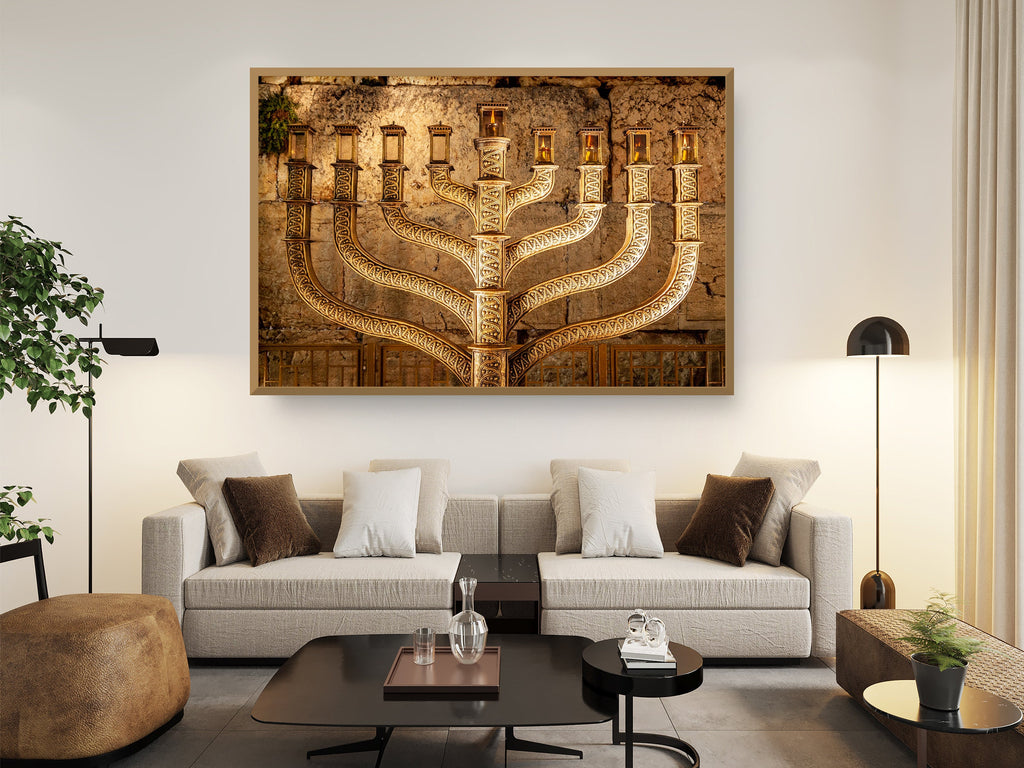 Golden Hanukkiah at the Kotel — Western Wall (Kosel)