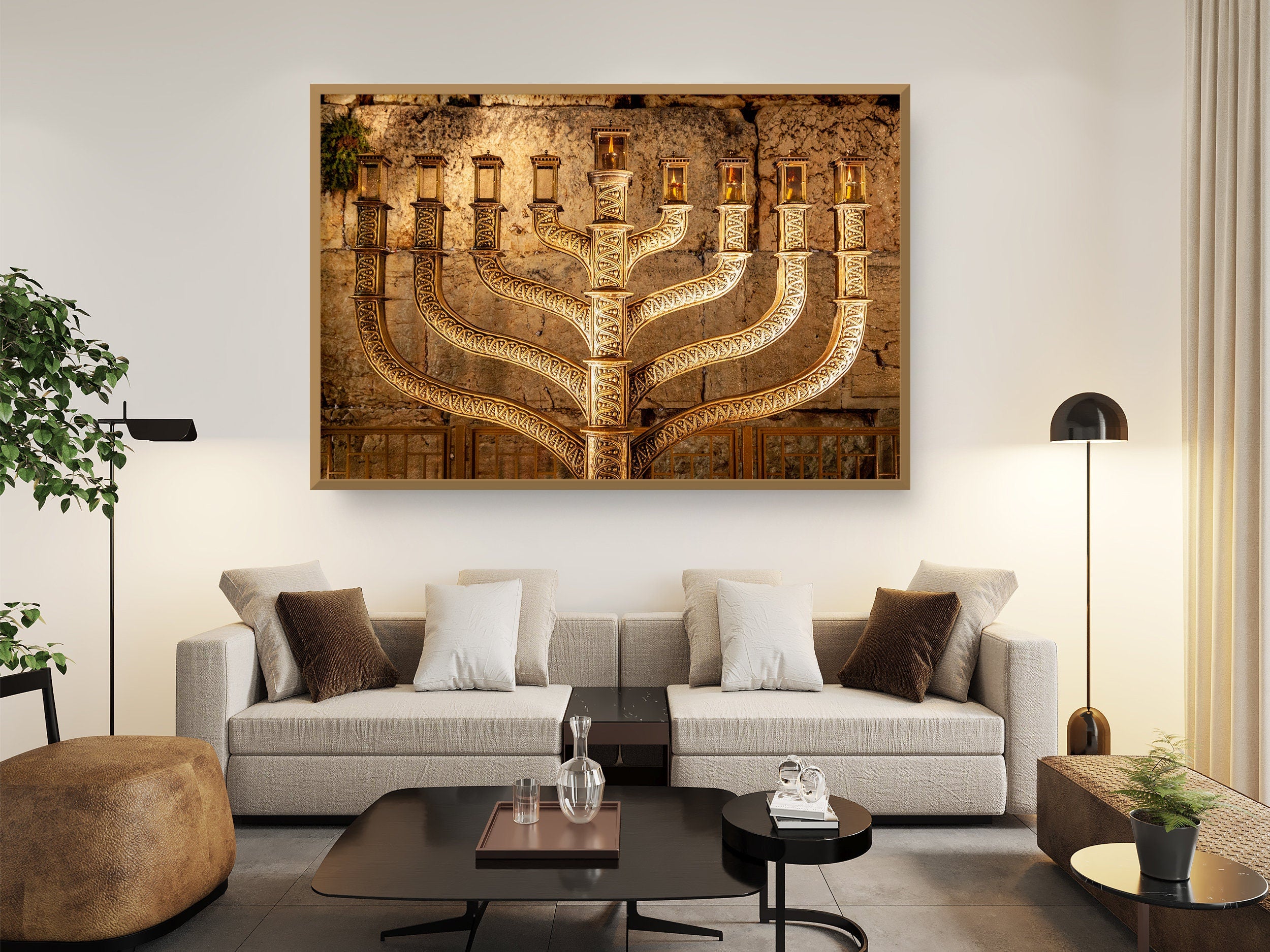 Golden Hanukkiah at the Kotel — Western Wall (Kosel)
