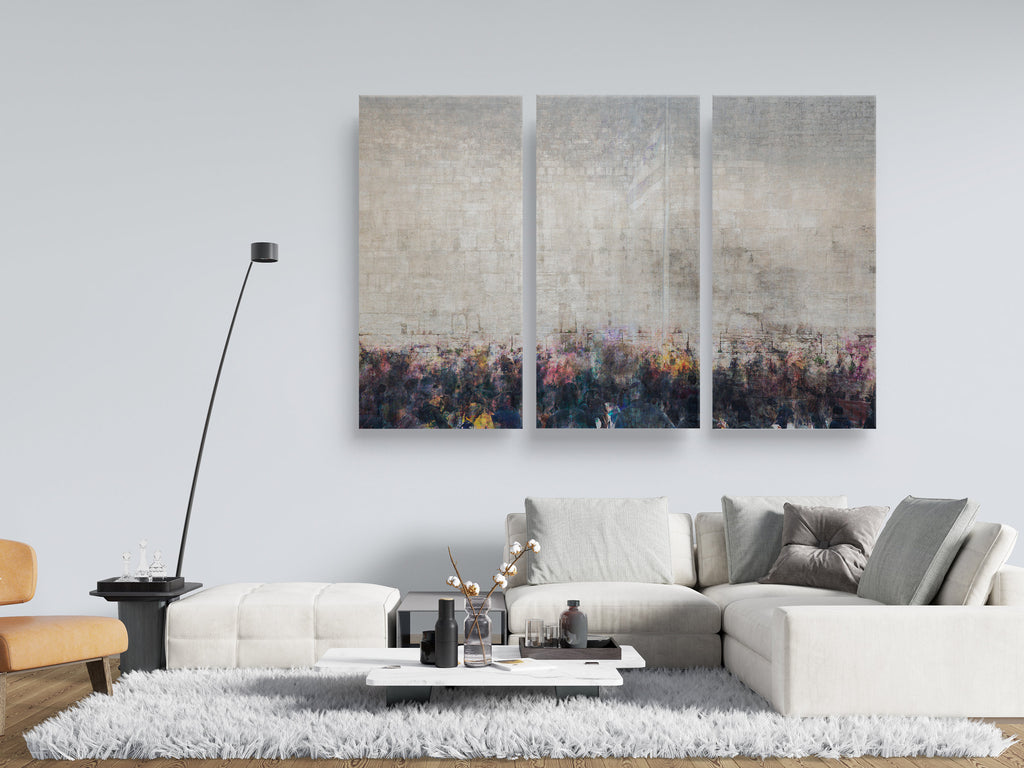 Kotel Western Wall Art: Abstract Triptych Impressionist Painting Print