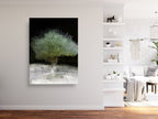 The Green Olive Tree Impressionist Painting by Night - National Tree of the Holy Land Israel - 7 Species of Israel