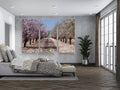 White and Pink Almond Blossom Triptych Print: Holy Land Israeli Landscape