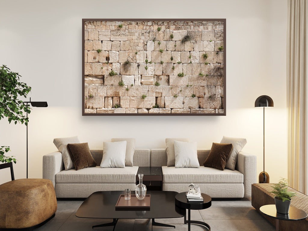 Jewish Kotel Wall Art Print - Green Vegetation on the Western Wall
