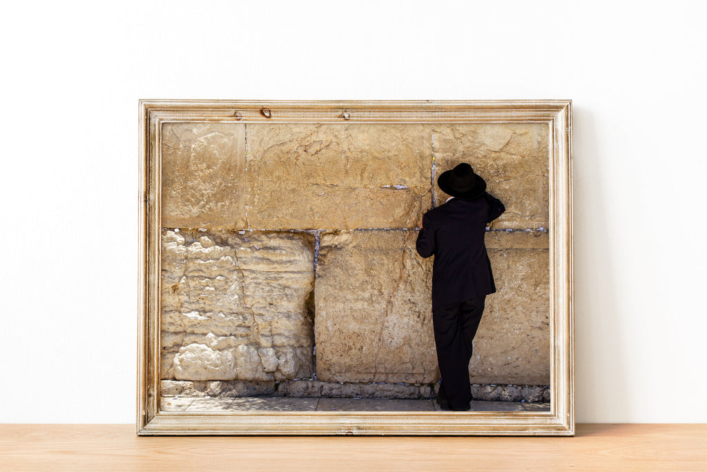 Jewish Orthodox Man Praying at the Jerusalem Old City Western Wall (Kotel)