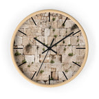 Jerusalem Kotel Western Wall Clock — Wooden Wall Clock with Western Wall Background