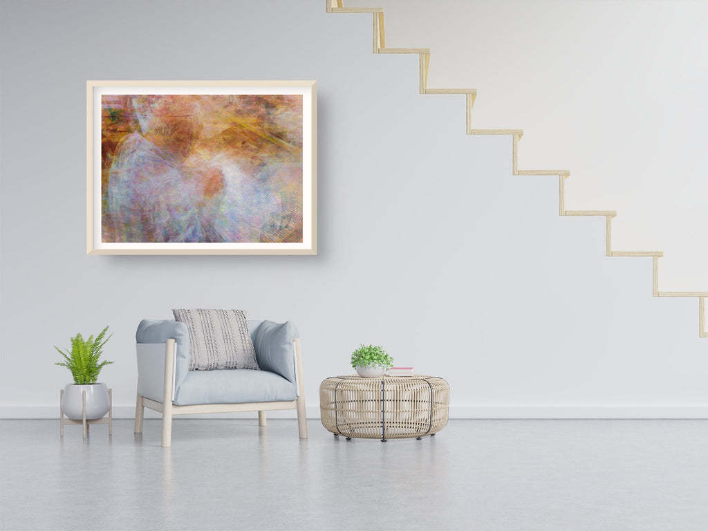 Scribe Rabbi Writing Torah Old Bible Scroll — Colorful Jewish Wall Art Impressionist Painting
