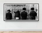 Black and White Panoramic Kotel — Four Jewish Prayers at the Western Wall, Jerusalem