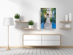 Jerusalem Blue Garden Patio Door Print: Bakaa Neighborhood Travel Photography