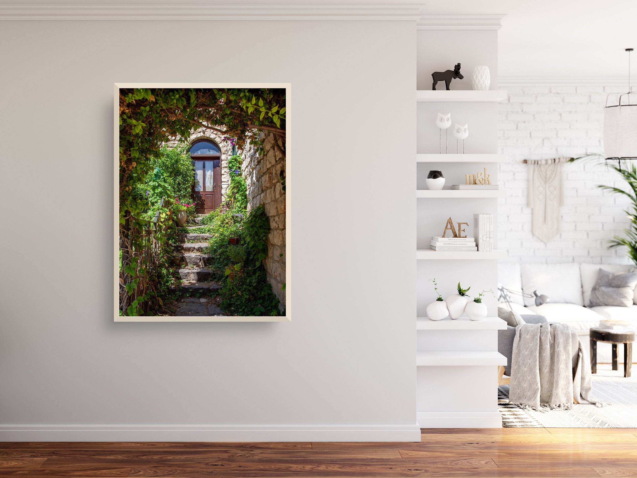 Garden Door Entrance with Flowers and Ivy — Israeli Typical House at Rosh Pina