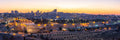 Panoramic Golden Jerusalem Old City Temple Mount at the Sunset