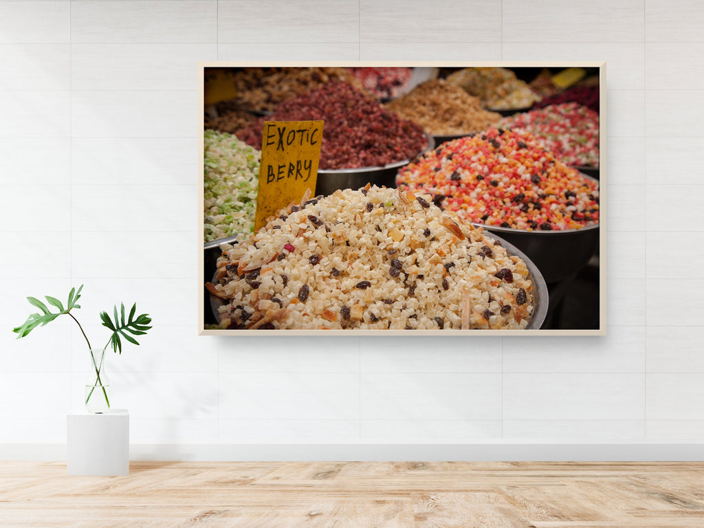 Jerusalem Food Market Exotic Fruit Tea Print: Machane Yehuda Colorful Kitchen