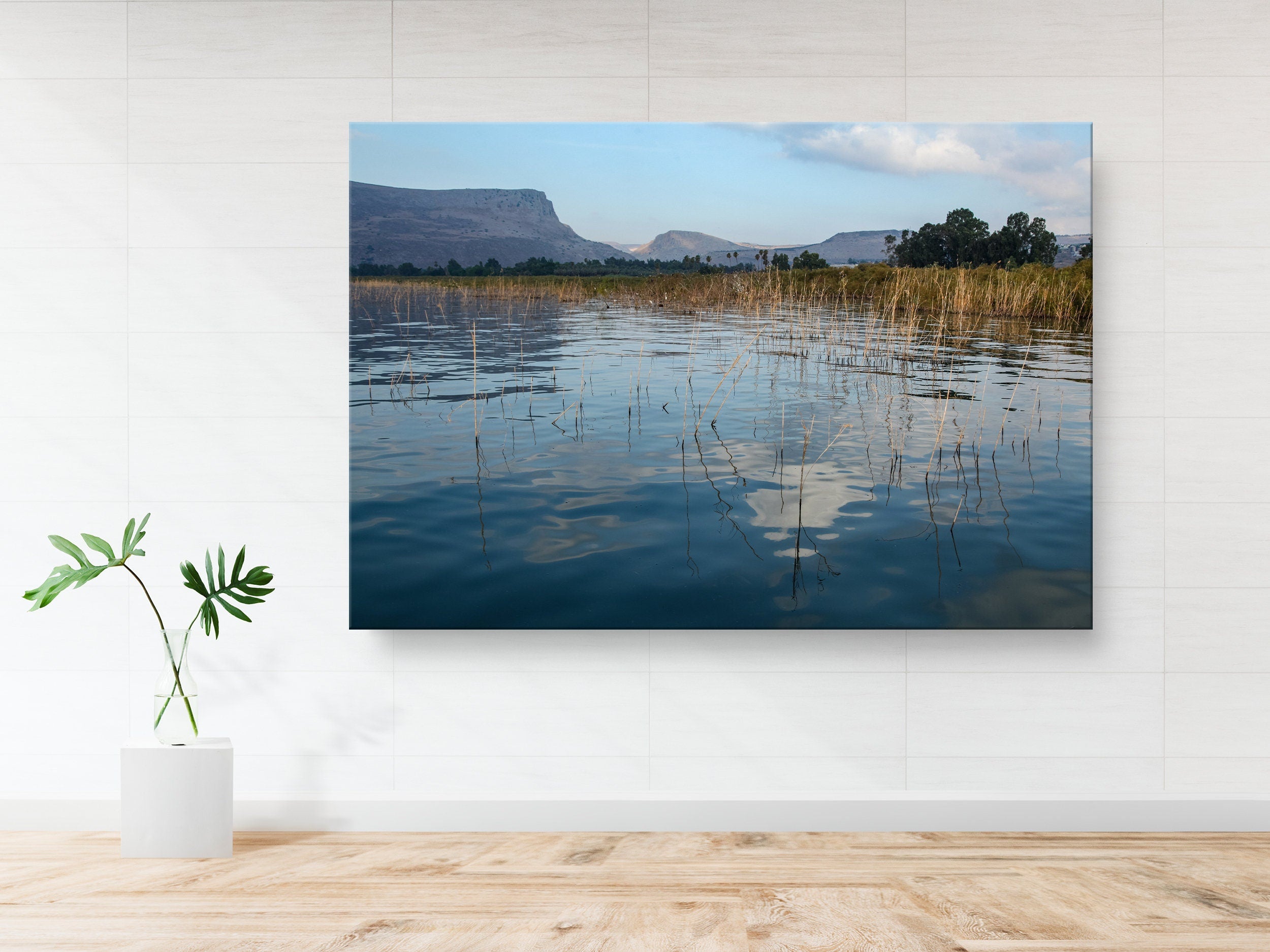 Israeli Holy Land Tiberias Lake — Sea of Galilee — the Kinneret with the Arbel Mount