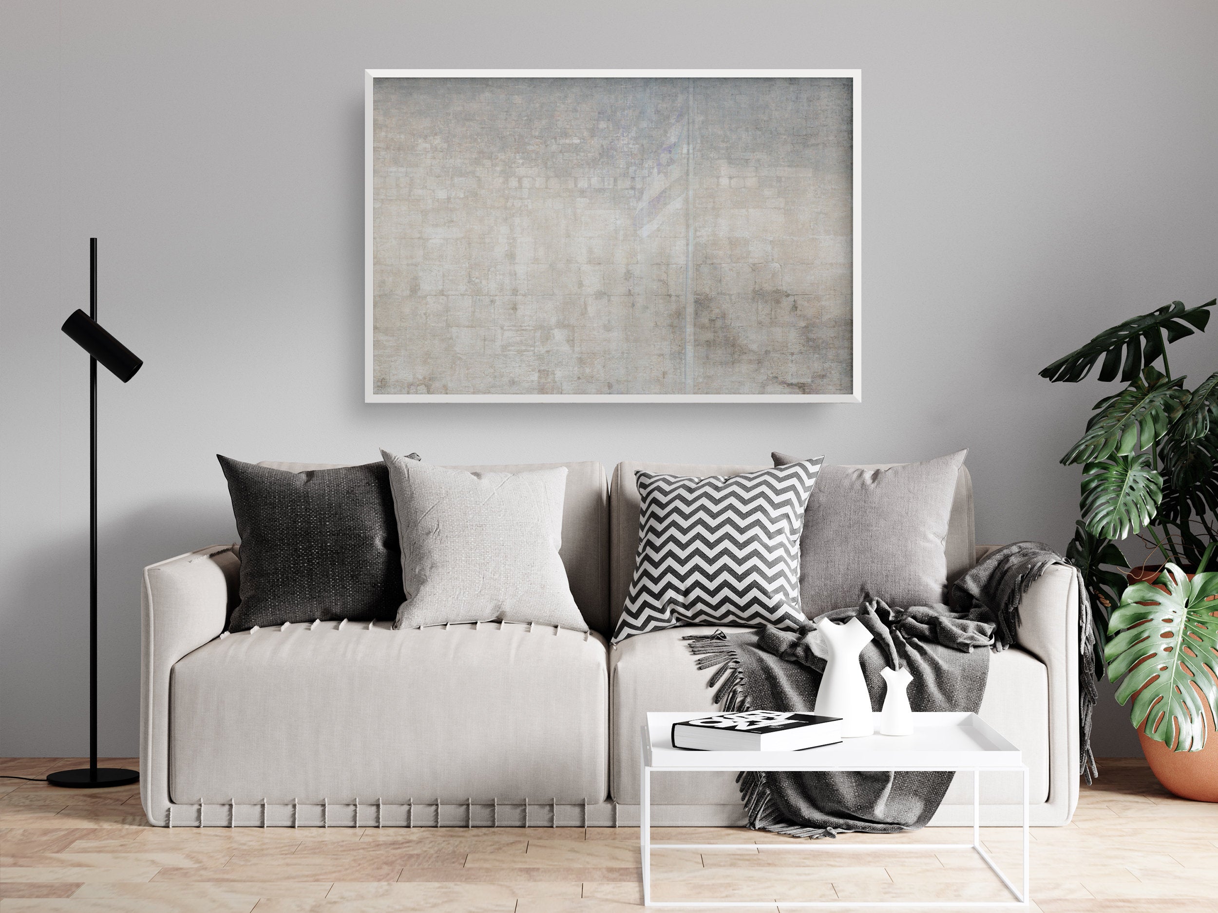 Jewish Kotel Wall Art Painting — the Israeli Flag with the Western Wall (Kosel)