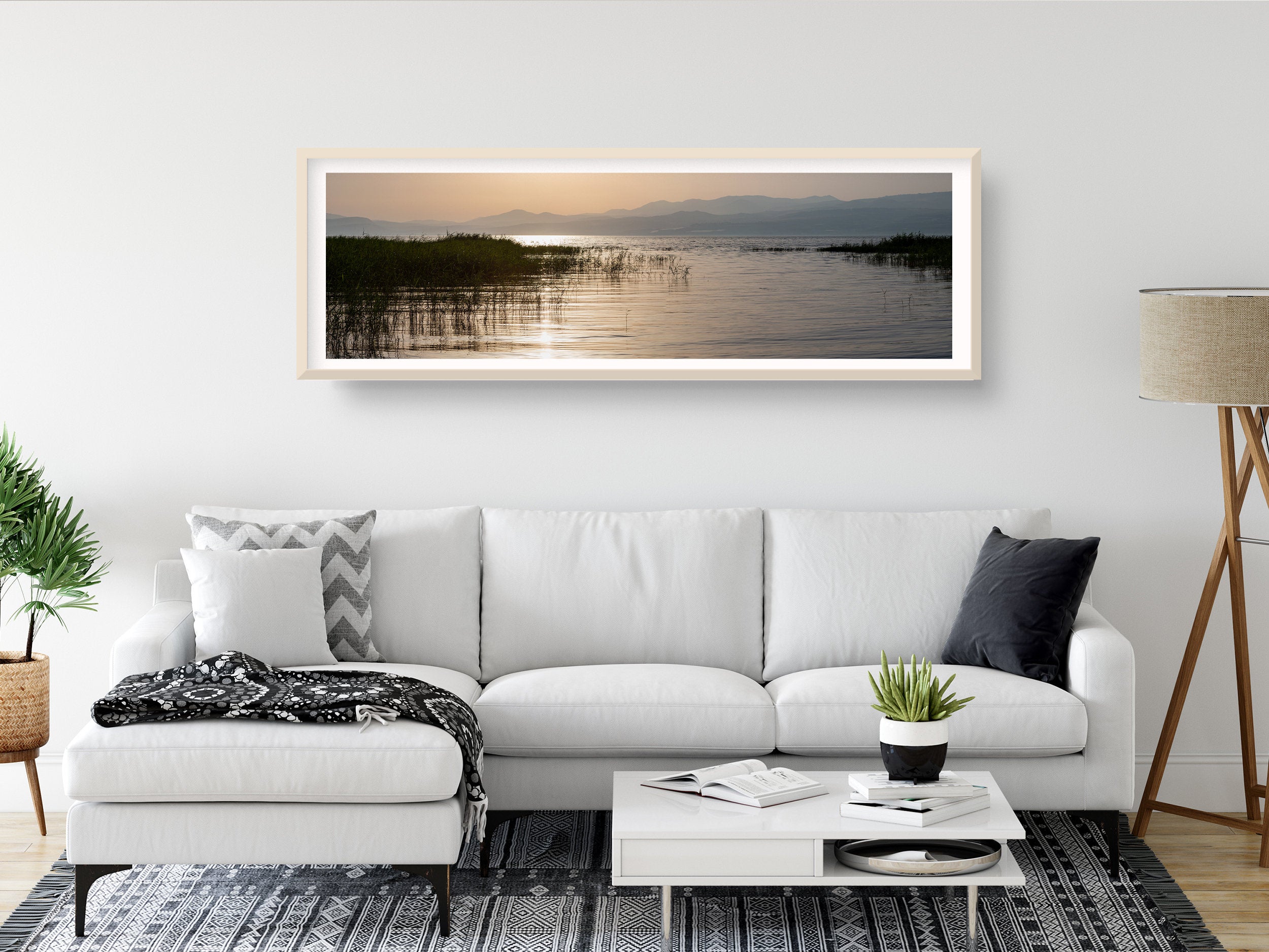 Panoramic Israeli Holy Land Tiberias Lake Sunrise — Kinneret Sea of Galilee