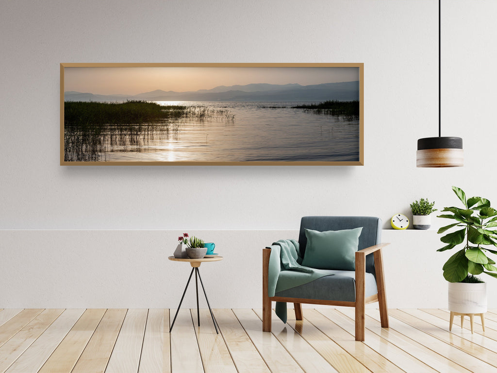 Panoramic Israeli Holy Land Tiberias Lake Sunrise — Kinneret Sea of Galilee
