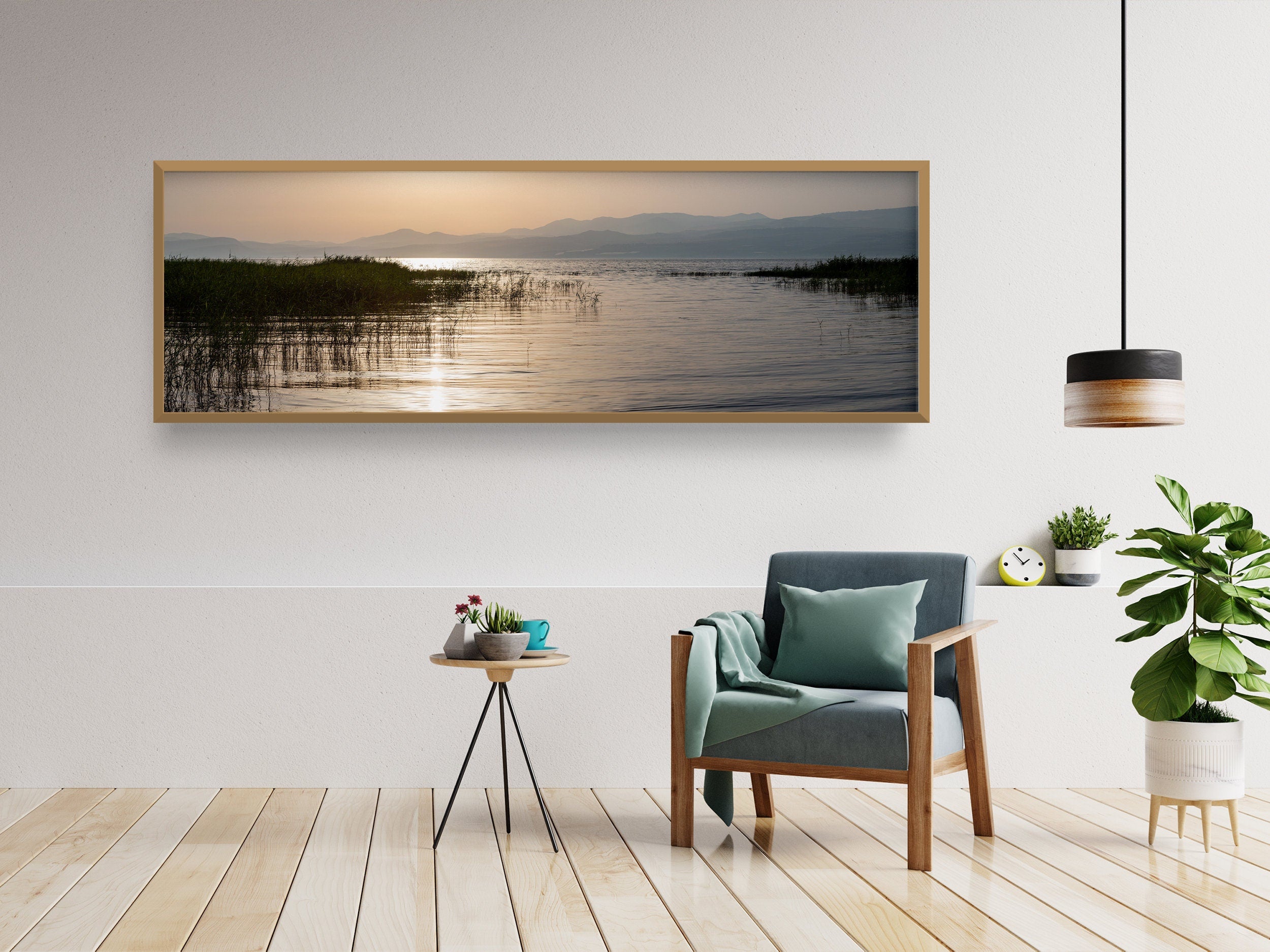 Panoramic Israeli Holy Land Tiberias Lake Sunrise — Kinneret Sea of Galilee