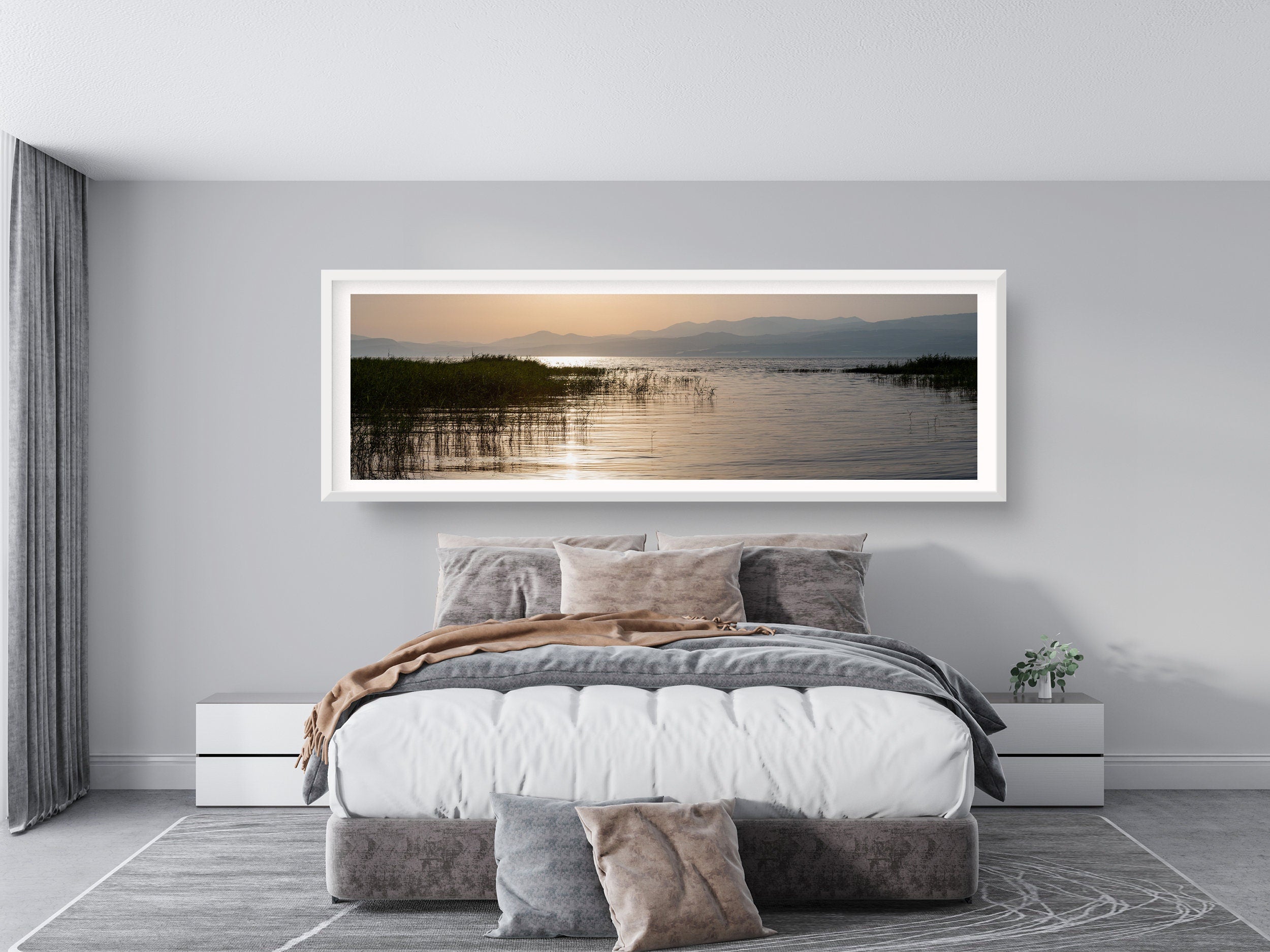 Panoramic Israeli Holy Land Tiberias Lake Sunrise — Kinneret Sea of Galilee