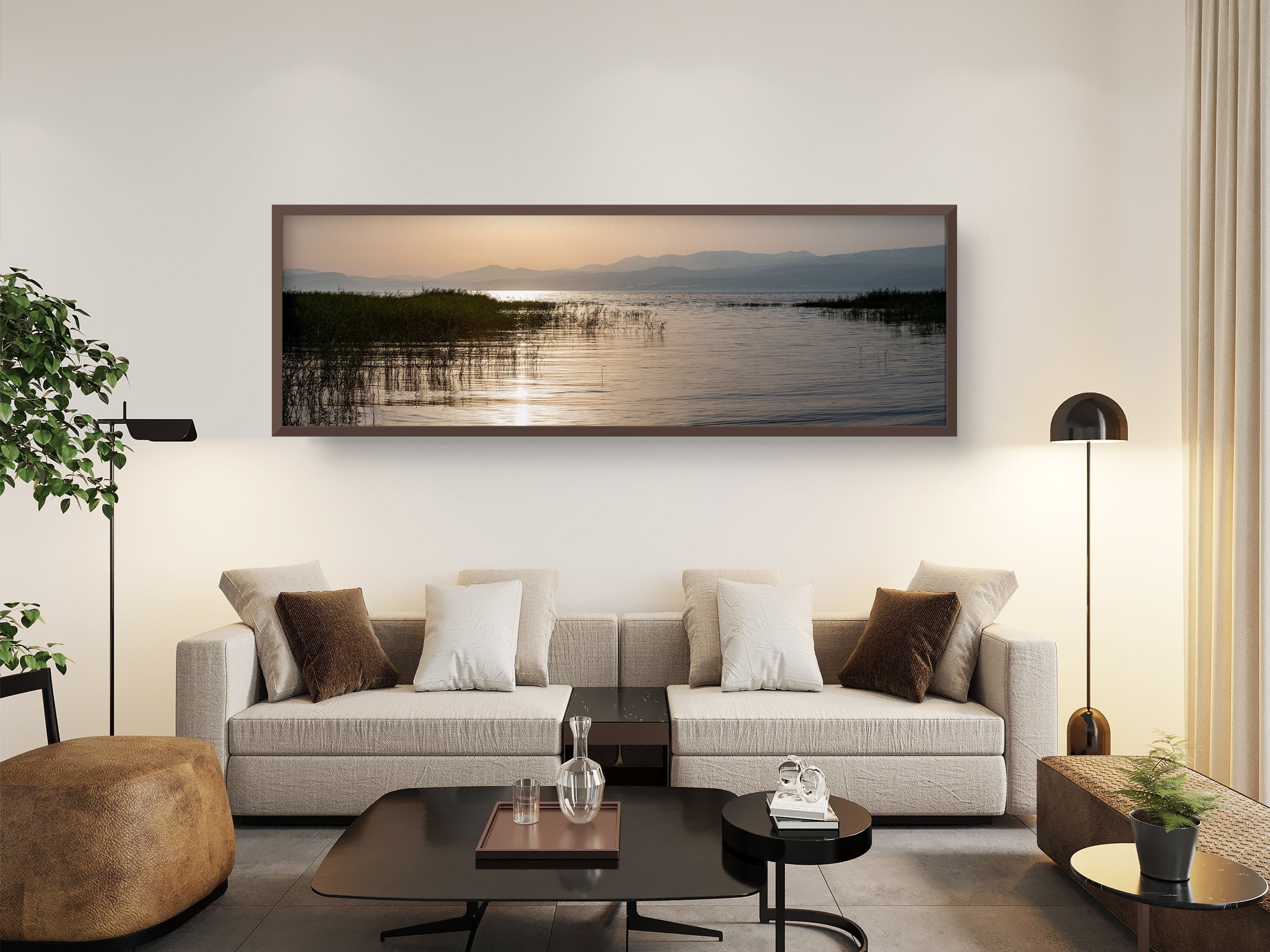 Panoramic Israeli Holy Land Tiberias Lake Sunrise — Kinneret Sea of Galilee