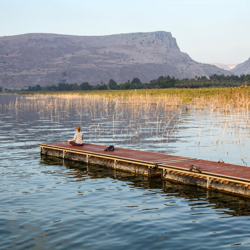 Israeli Holy Land Tiberias Lake — Sunrise Yoga Training at the Kinneret — Sea of Galilee