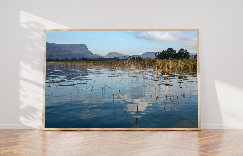 Israeli Holy Land Tiberias Lake — Sea of Galilee — the Kinneret with the Arbel Mount