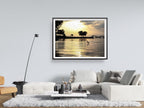 Israeli Holy Land Tiberias Lake — Sea of Galilee — the Kinneret at the Sunrise with a Stork