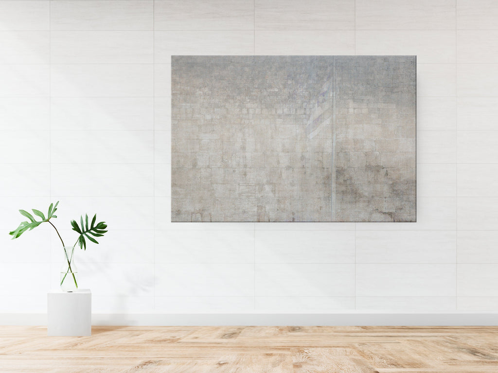 Jewish Kotel Wall Art Painting — the Israeli Flag with the Western Wall (Kosel)