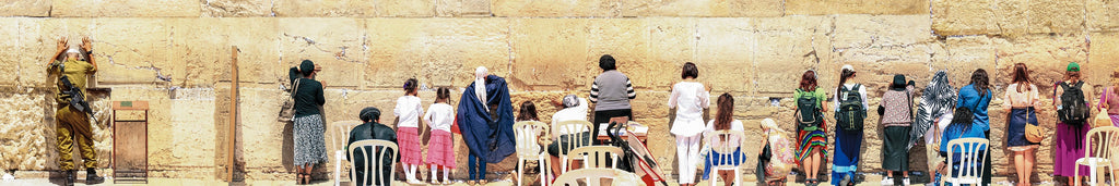 Panoramic Kotel Western Wall Print: Israeli IDF Tsahal Soldiers Women Praying