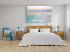 Turquoise Dead Sea Israeli Holy Land Sunset with White Salt Sea Minerals