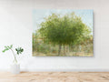 Green Carob Tree Impressionist Painting Canvas