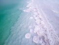 Turquoise Israeli Seascape — Dead Sea and White Salt Minerals