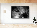 Scribe Writing Old Bible Torah on a Scroll (parchment) — Black & White