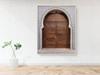 Jerusalem Old Carved Wooden Door with Moroccan Andalusian Decorative Mosaic — Worldwide North Africa Jewish Heritage Center Entrance