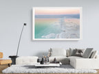 Turquoise Dead Sea Israeli Holy Land Sunset with White Salt Sea Minerals