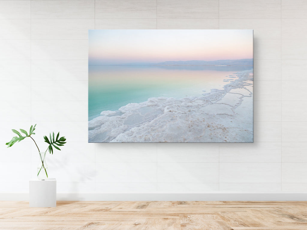 Israeli Holy Land Sunset Beach Dead Sea with Salt Sea Minerals