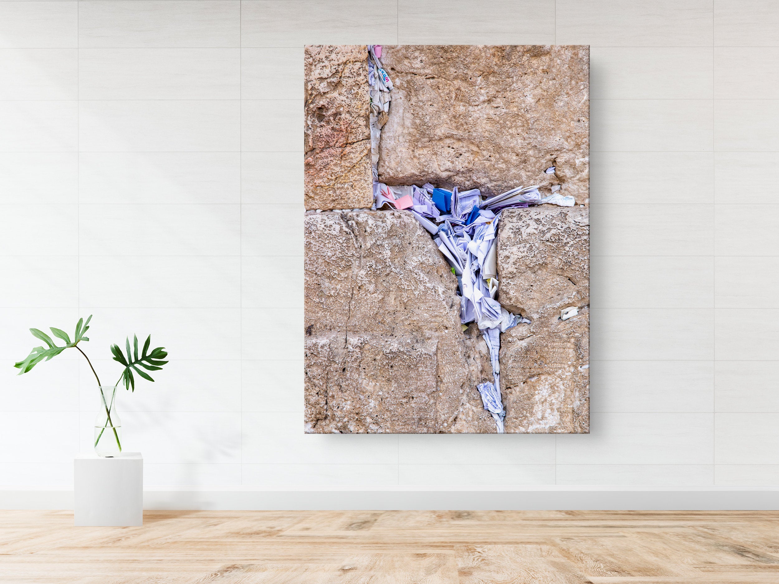 Kotel Western Wall Jerusalem Stone Print: Prayer Notes Lamed Hebrew Letter