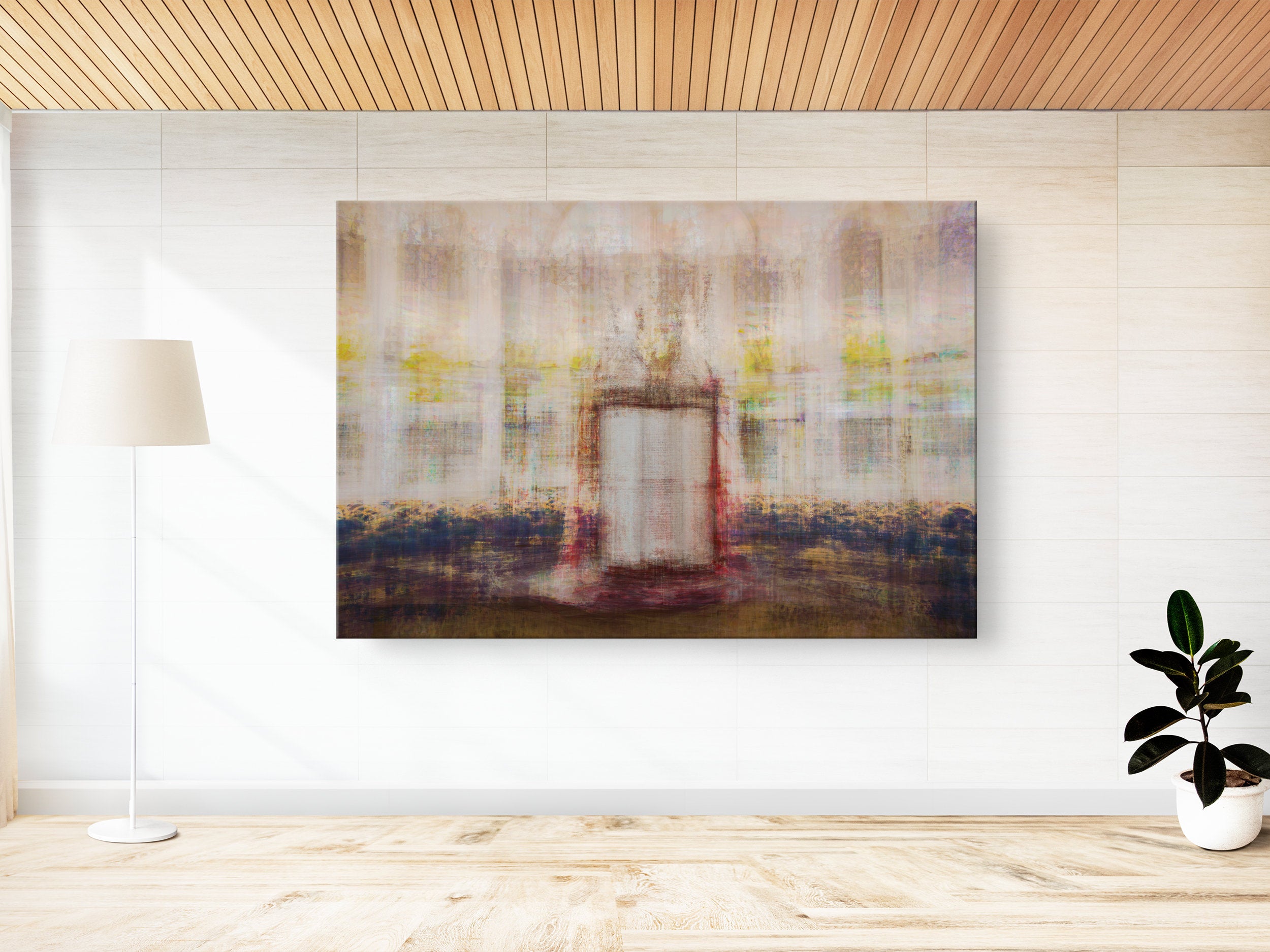 Jewish Old Bible Torah Scroll Opened Painting