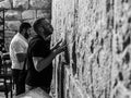 Kotel Wall Art: Jewish Man Praying, Black and White Photography