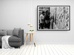 Kotel Wall Art: Jewish Man Praying, Black and White Photography