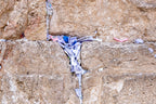 Stone of the Kotel Western Wall with Colorful Prayer Paper Notes