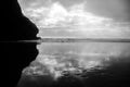 Black and White Beach Seascape — Ocean Beach Storm Photography