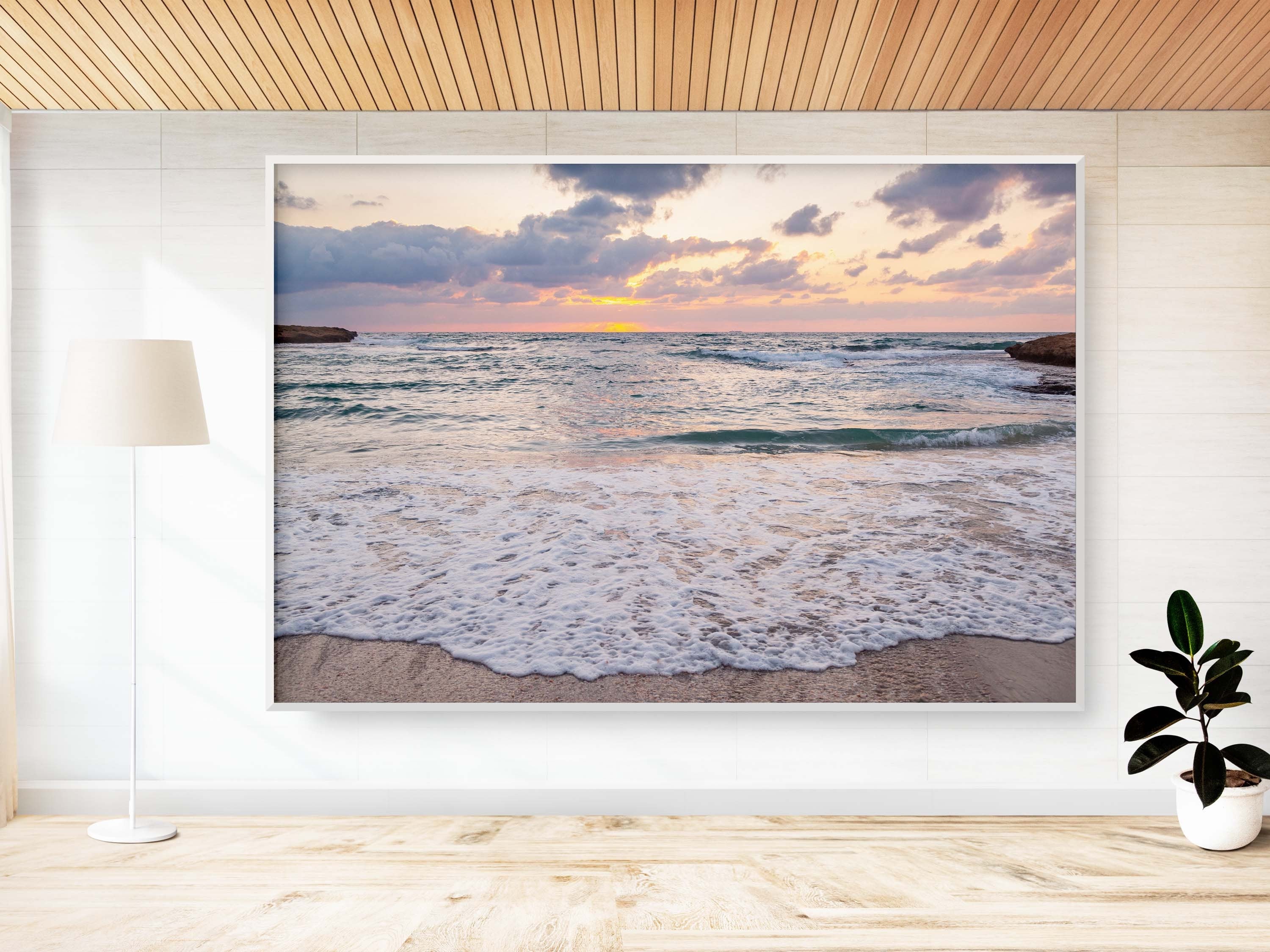 Israeli Holy Land Sunset Beach — Seascape Beach and Waves Photography