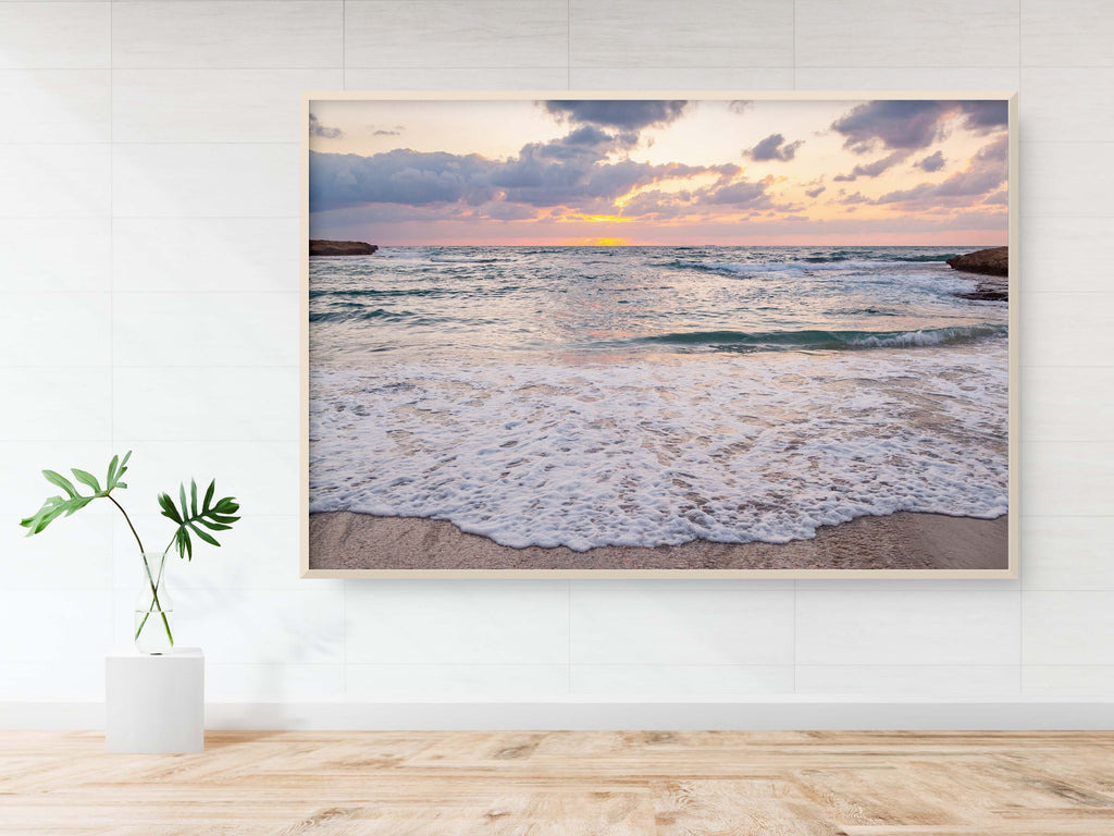 Israeli Holy Land Sunset Beach — Seascape Beach and Waves Photography