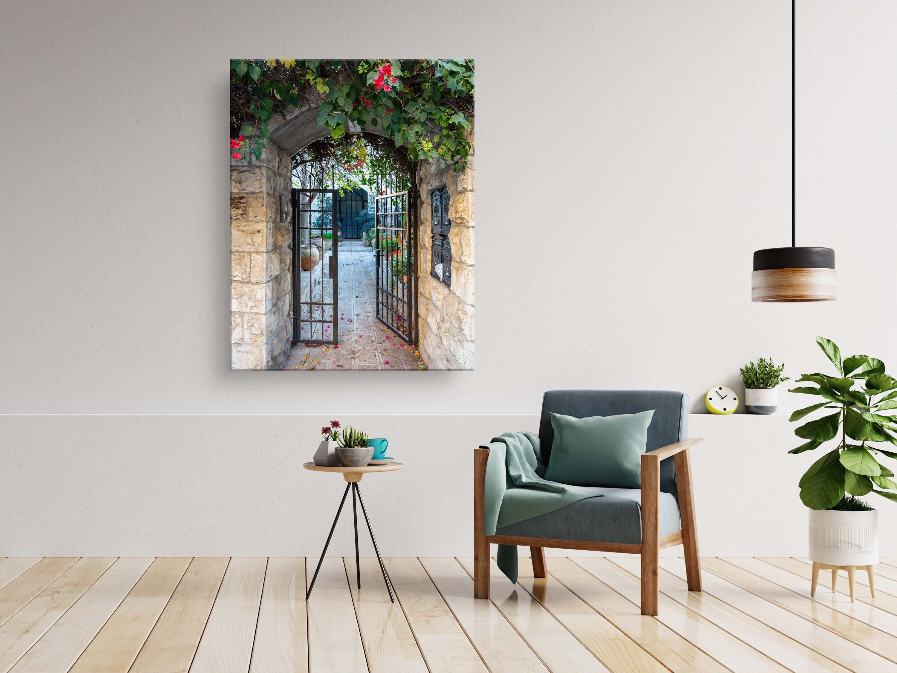 Jerusalem Garden Door Entrance with Ivy and Jerusalem stones