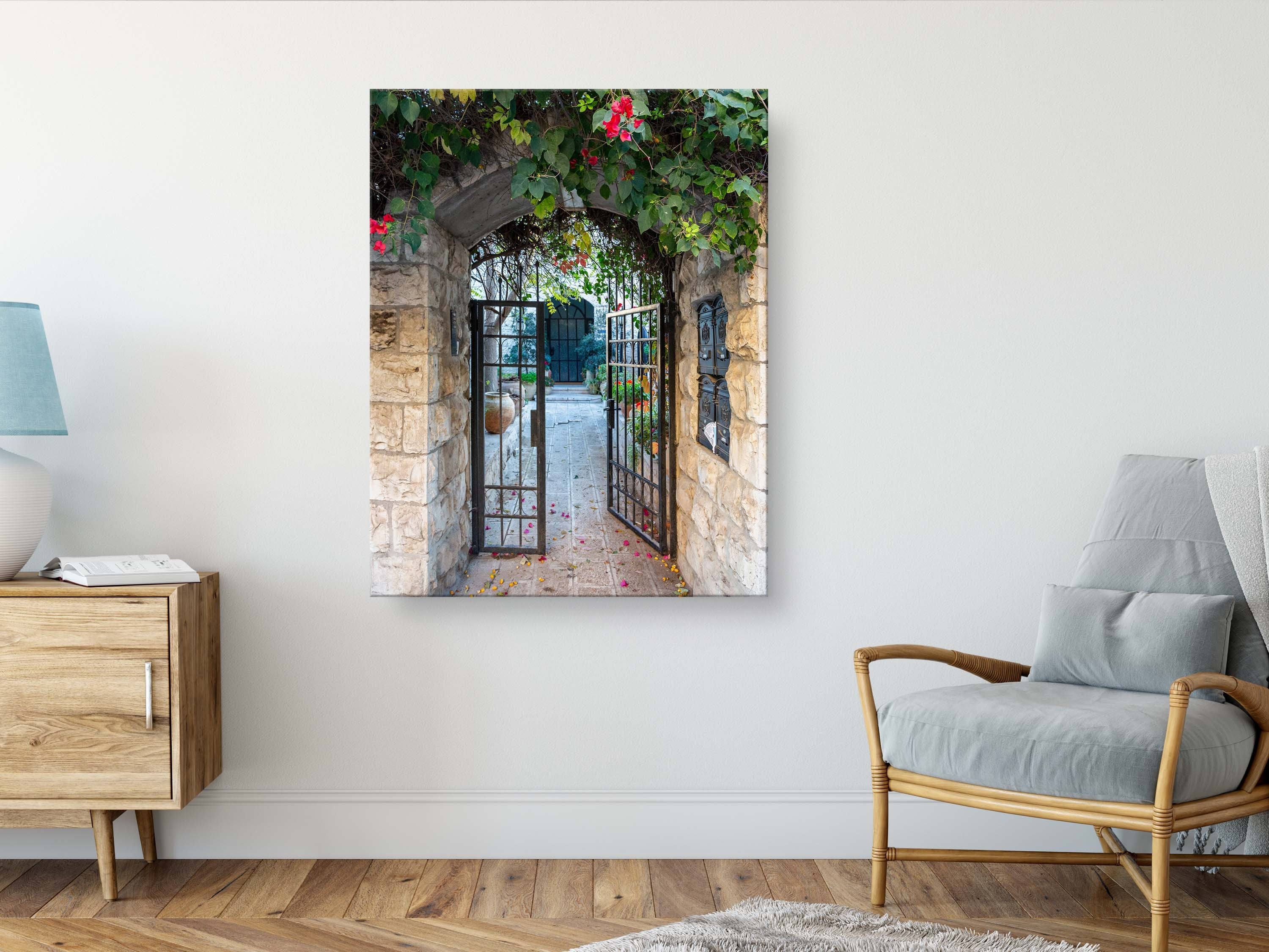 Jerusalem Garden Door Entrance with Ivy and Jerusalem stones